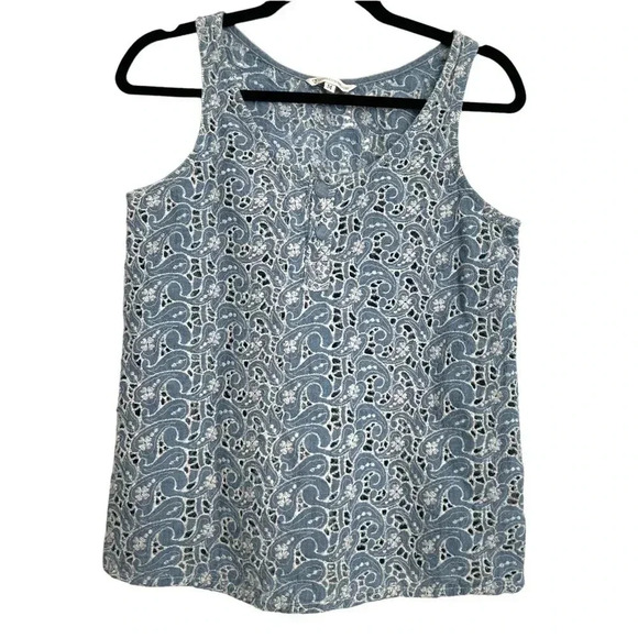 Guess by Georges Marciano Denim Embroidered Tank - Picture 1 of 7